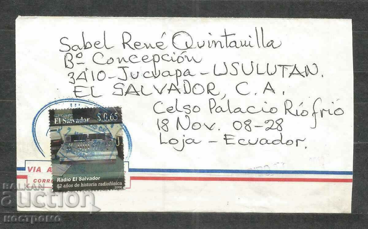 Acoperire poștă aeriană El Salvador a călătorit în Ecuador - A 602