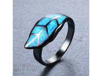 Blue opal ring, leaf