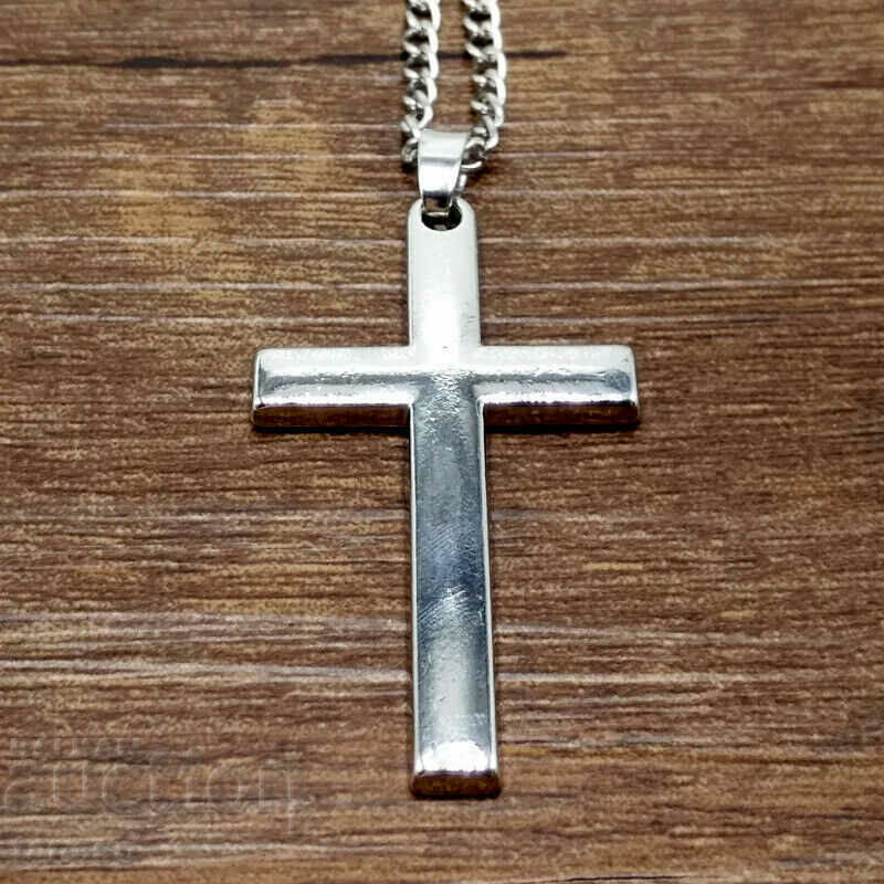 Necklace, medallion, cross, stainless steel with price 25.00 BGN | € 12.78