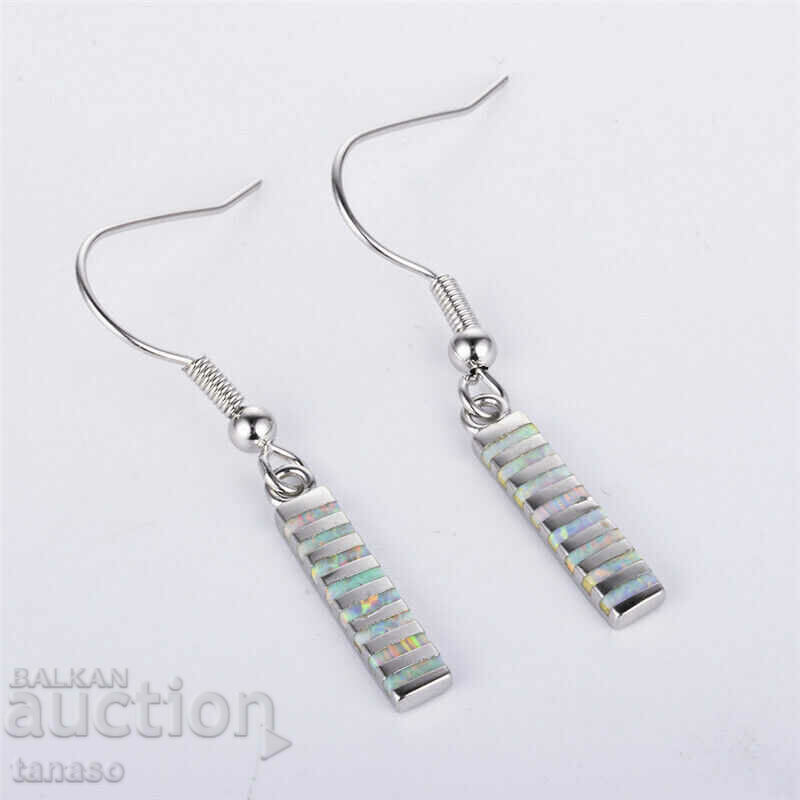 Opal earrings, medical steel with price 20.00 BGN | € 10.23 Opal earrings, medical steel with price 20.00 BGN | € 10.23