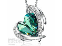 Elegant heart necklace, zircon, Swarovski crystals
