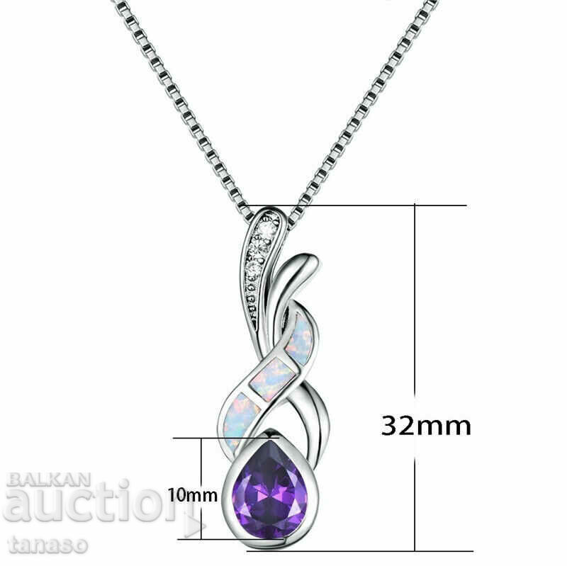 Elegant necklace with aquamarine and opals with price 25.00 BGN | € 12.78 Elegant necklace with aquamarine and opals with price 25.00 BGN | € 12.78