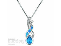 Елегантно колие с аквамарин и опали