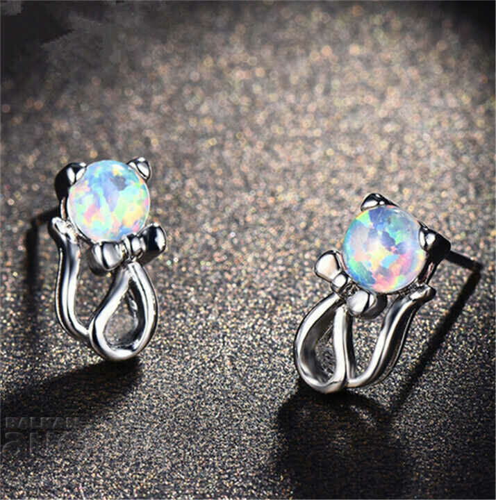 Earrings, kittens with opals with price 20.00 BGN | € 10.23 Earrings, kittens with opals with price 20.00 BGN | € 10.23