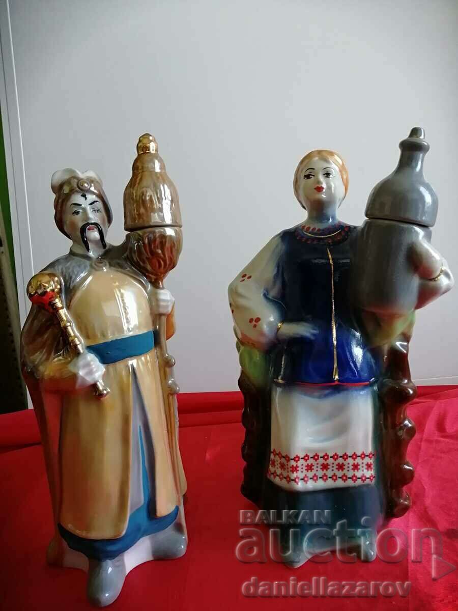 URSS, figurine din porțelan rusesc vechi, sticlă