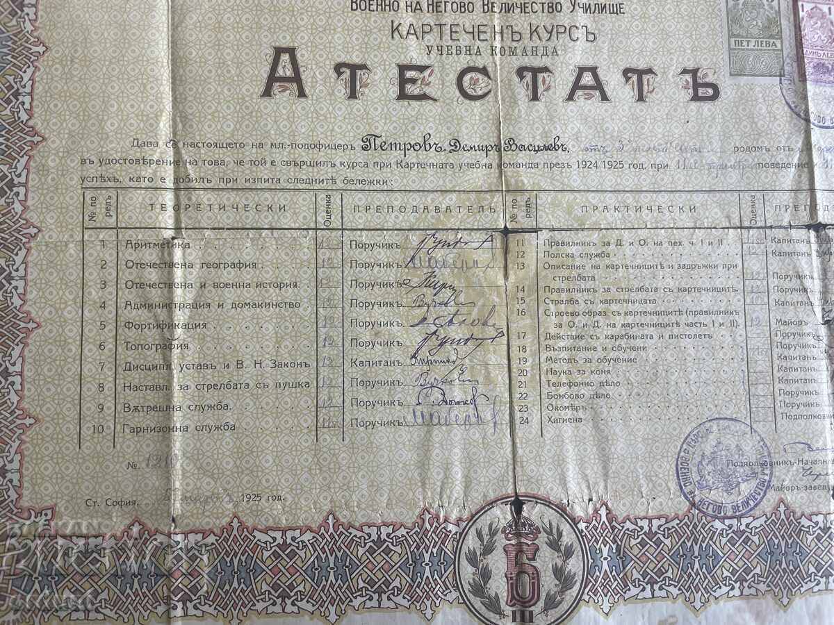 Licitație 3709 Regatul Bulgariei Certificat Finalizat Curs de pușcă Militar Licitație 3709 Regatul Bulgariei Certificat Finalizat Curs de pușcă Militar