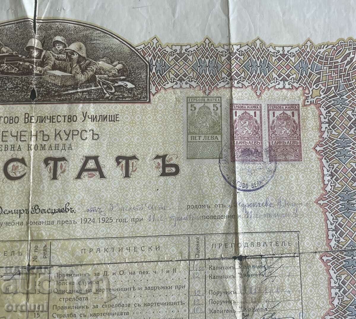 Livrarea 3709 Regatul Bulgariei Certificat Finalizat Curs de pușcă Militar Livrarea 3709 Regatul Bulgariei Certificat Finalizat Curs de pușcă Militar