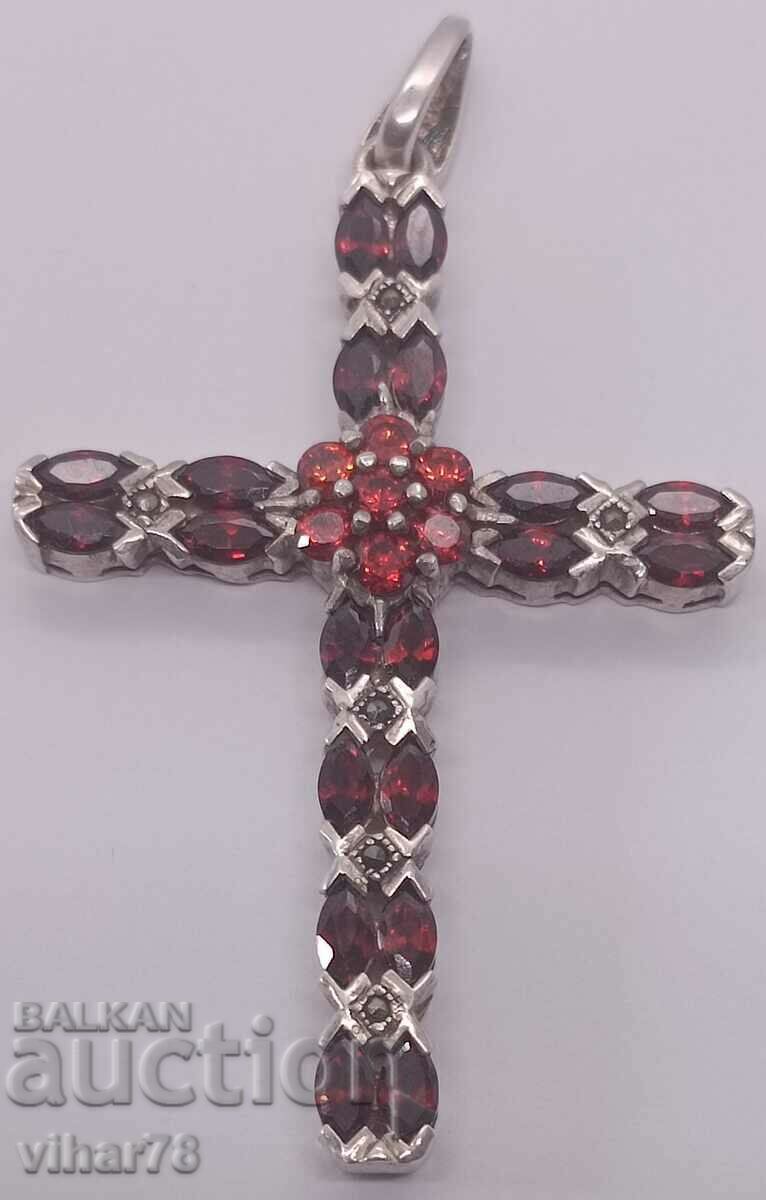 Ασημένιος σταυρός με καρφιά με χειροβομβίδες - μόνο με προσωπική παράδοση