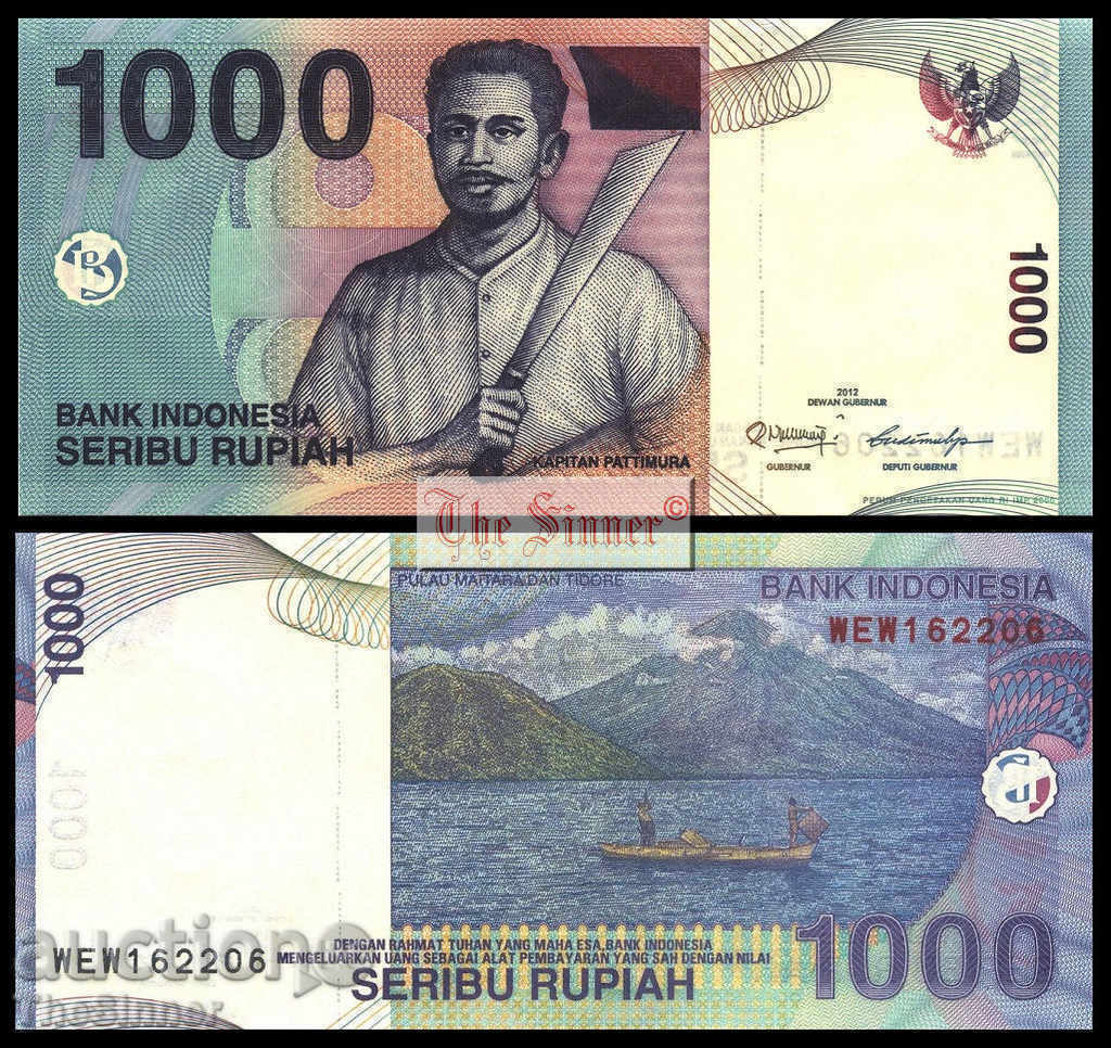 ИНДОНЕЗИЯ 1000 Рупии INDONESIA 1 000 Rupiah, P-New, 2012 UNC