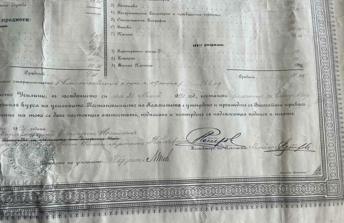 3714 Kingdom of Bulgaria Certificate Military School Gabrovsky VMRO - 5