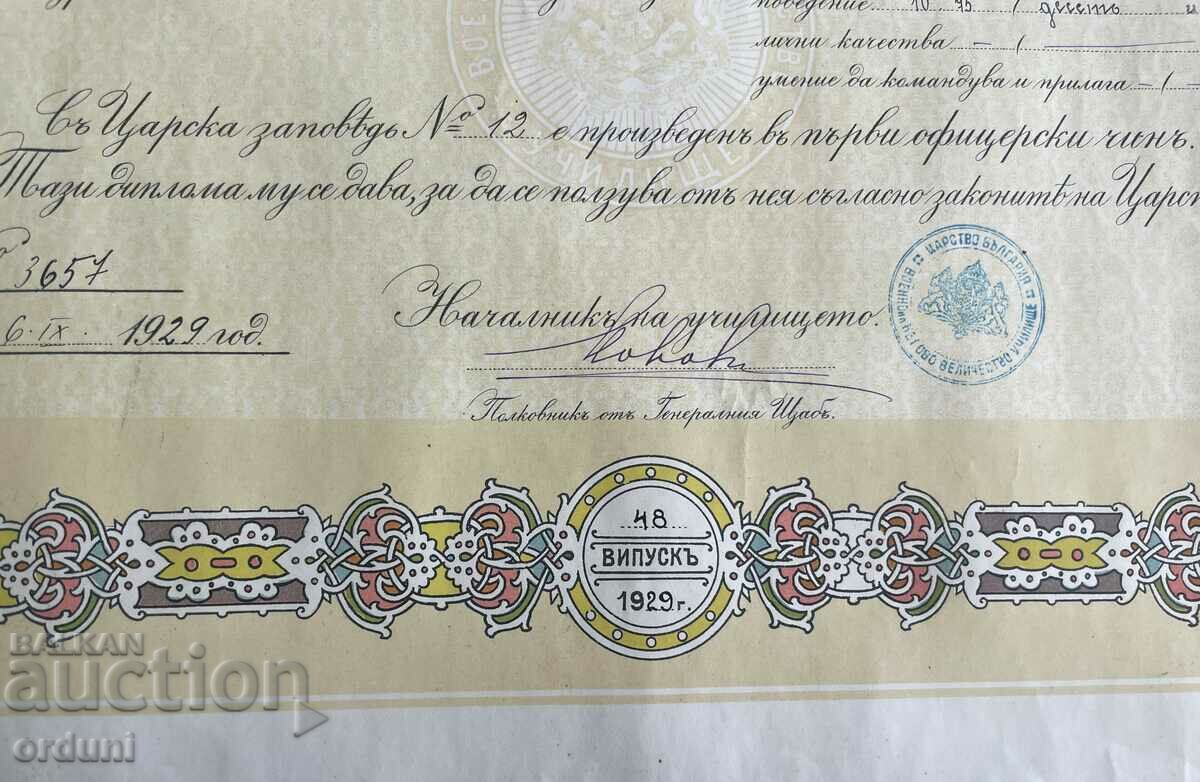 Delivery of 3716 Kingdom of Bulgaria Diploma Military School 48th class 192 Delivery of 3716 Kingdom of Bulgaria Diploma Military School 48th class 192