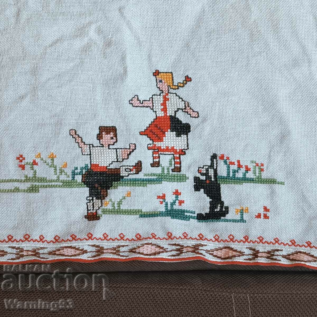 Δημοπρασία Παλιό βουλγαρικό χαλί με λαϊκά μοτίβα - 60/60cm