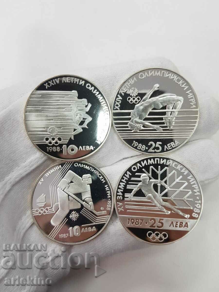 G. 4 buc. Monede Jubilee de Argint, Monetărie 1987