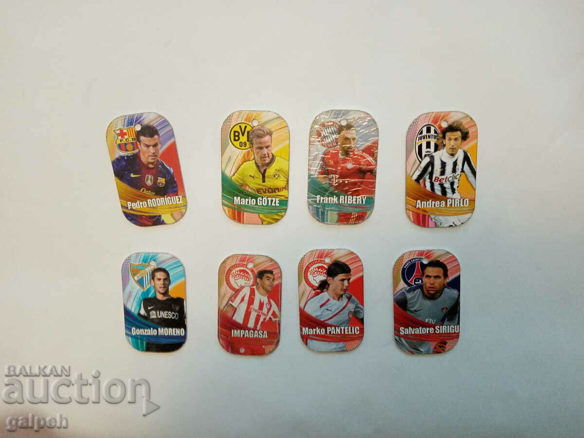 FOOTBALL PLAYERS - METAL MINI CARDS - 8 pcs. with price 5.00 BGN | € 2.56 FOOTBALL PLAYERS - METAL MINI CARDS - 8 pcs. with price 5.00 BGN | € 2.56