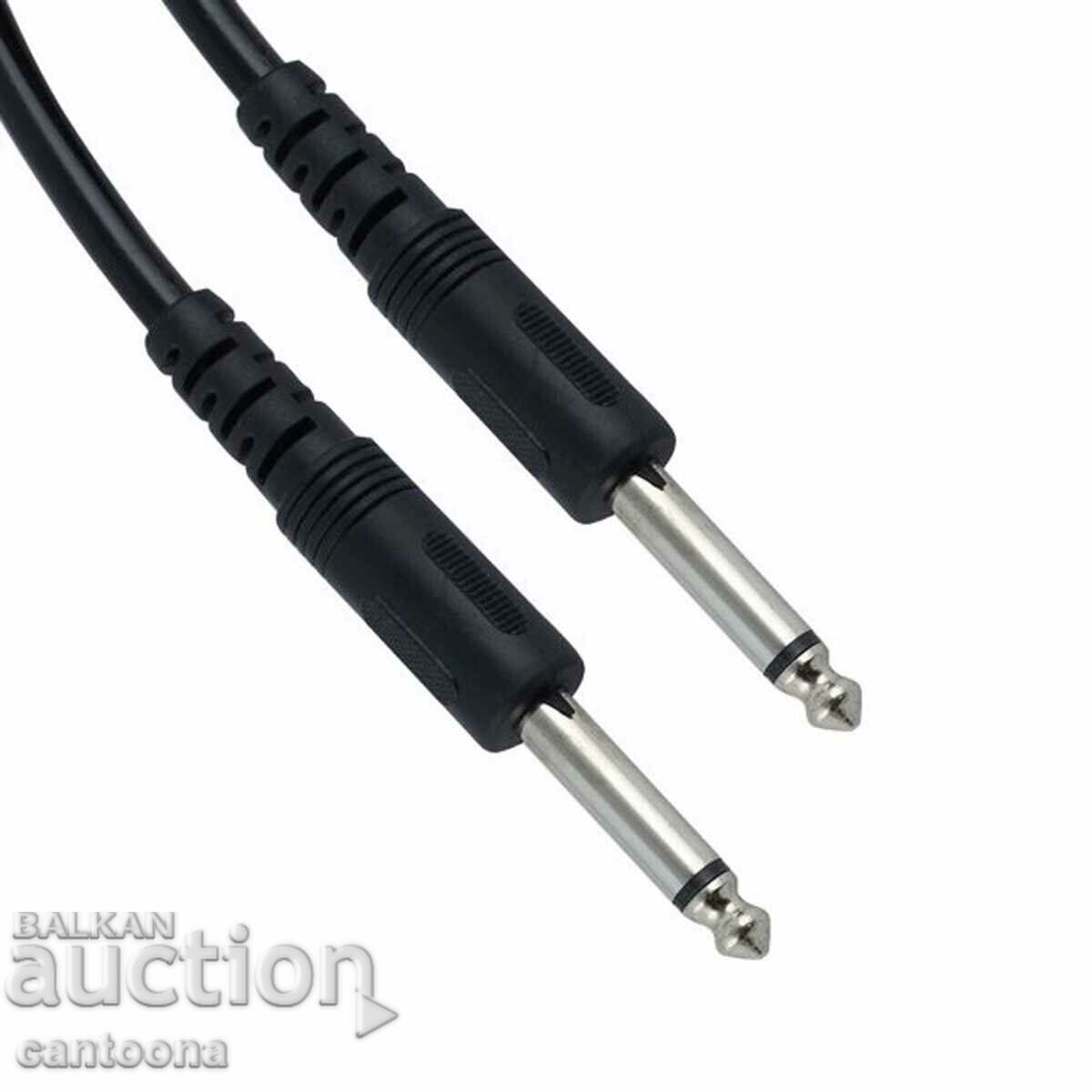 Cablu audio Jack mono de la 6,35 mm la 6,35 mm, Semnal, 180 cm.