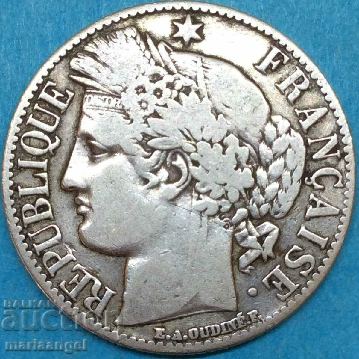 Франция 1 франк 1872 Марианна сребро