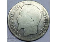 Франция 1 франк 1859 Наполеон III сребро