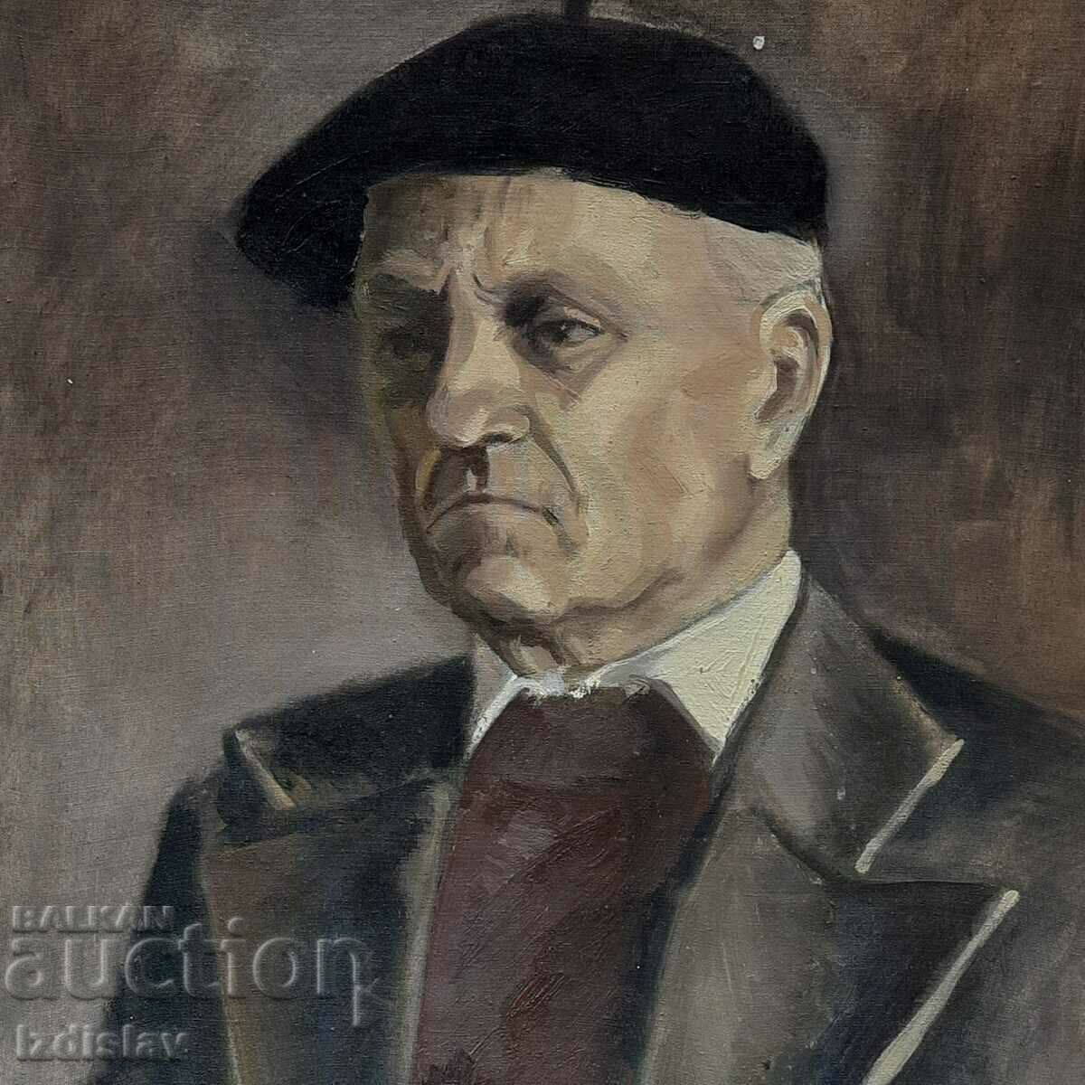 Стара картина портрет  на възрастен мъж