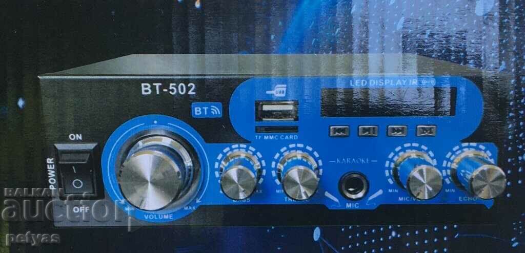 Amplificator audio/Amplificator de acasă/ BT 502 /USB,FM,TFT,MP3 cu preț 38.50 BGN | € 19.68