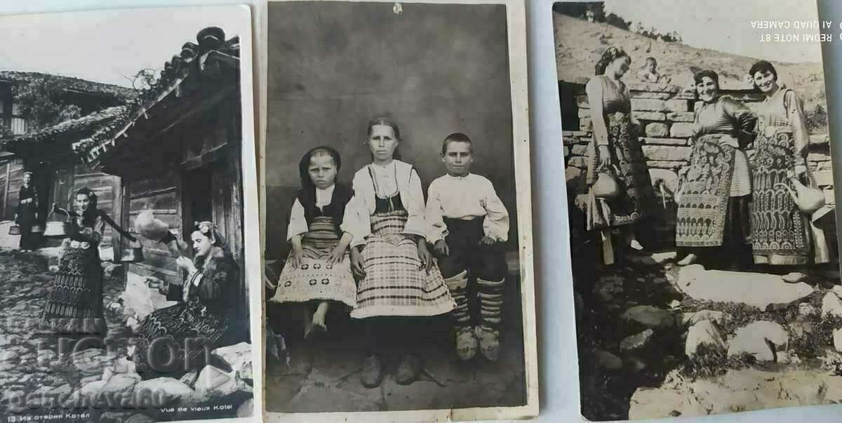 Old photographic pictures with traditional costumes