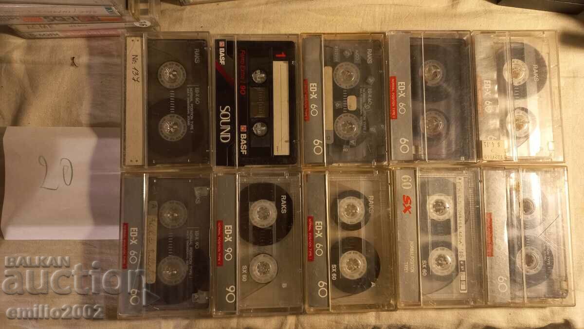 Audio cassettes 10pcs 20 with price 9.00 BGN | € 4.60
