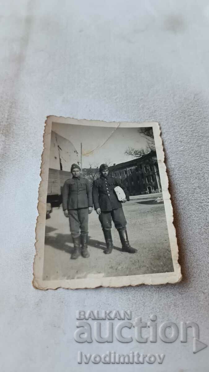 Photo Two soldiers in the barracks