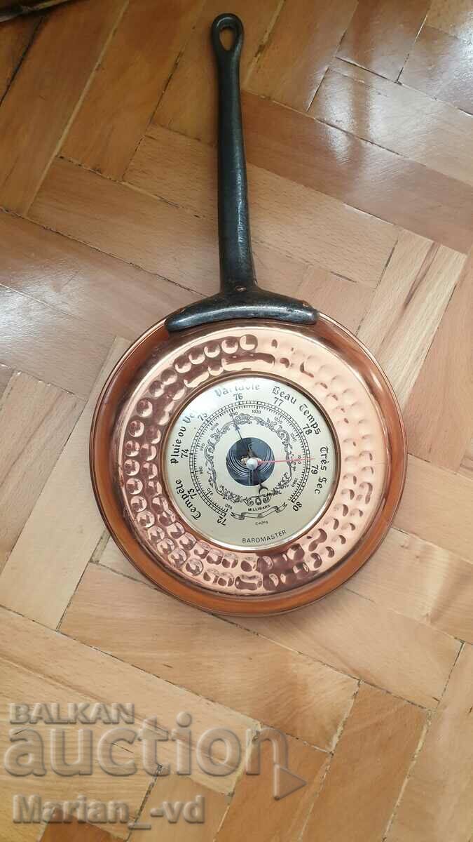 Old barometer copper pan - 5 Old barometer copper pan - 5