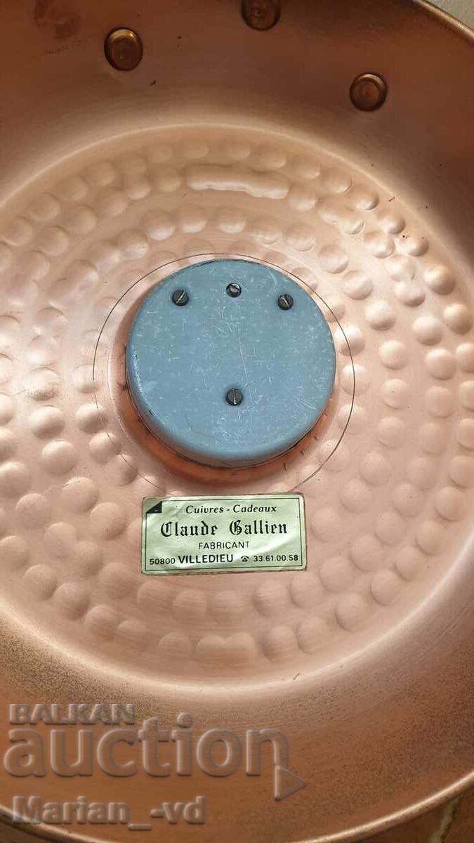 Old barometer copper pan - 7 Old barometer copper pan - 7