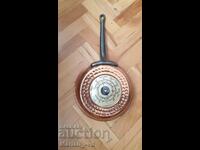 Old barometer copper pan