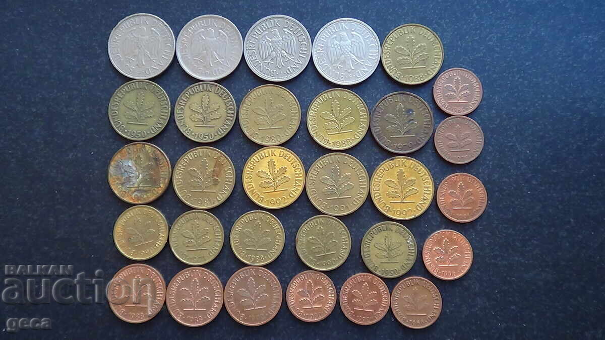 Доставка на Лот монети Германия / ФРГ/ 30 броя