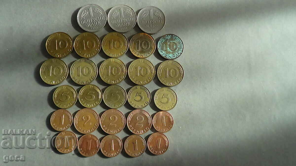 Лот монети Германия / ФРГ/ 28 броя