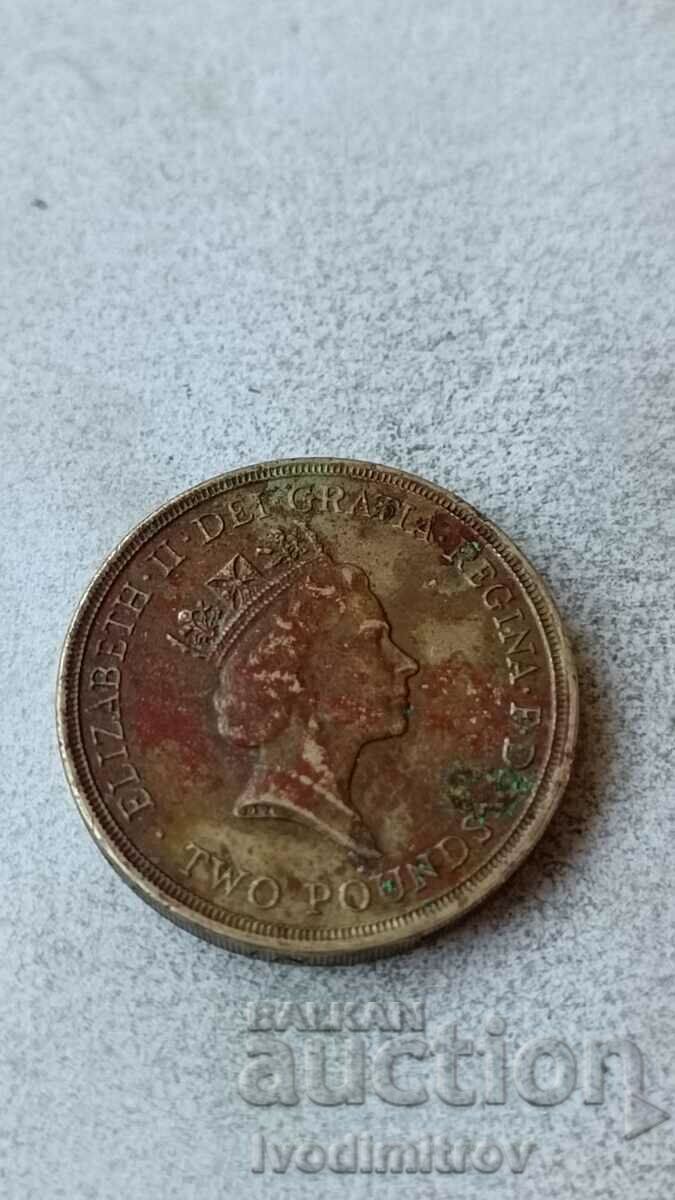 Marea Britanie 2 lire 1995 50 de ani al doilea război mondial