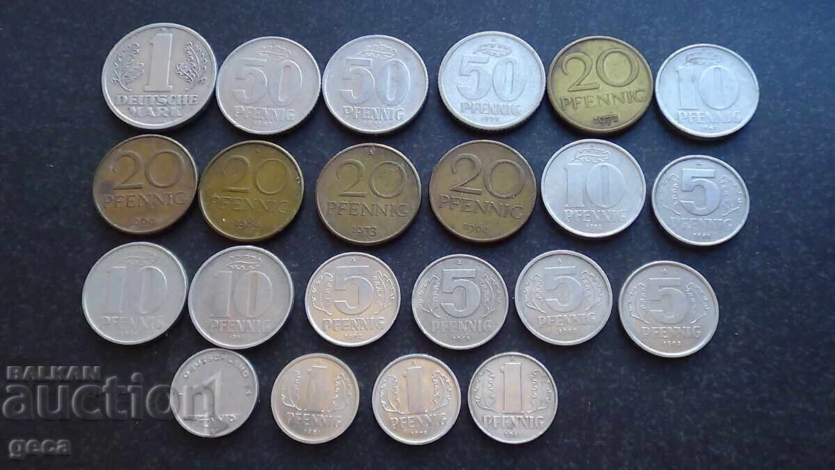 Δημοπρασία Πολλά νομίσματα Γερμανία / ΛΔΓ / 22 τεμάχια