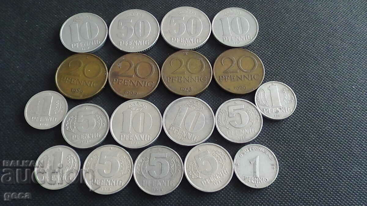 Πολλά νομίσματα Γερμανία / ΛΔΓ / 19 τεμάχια