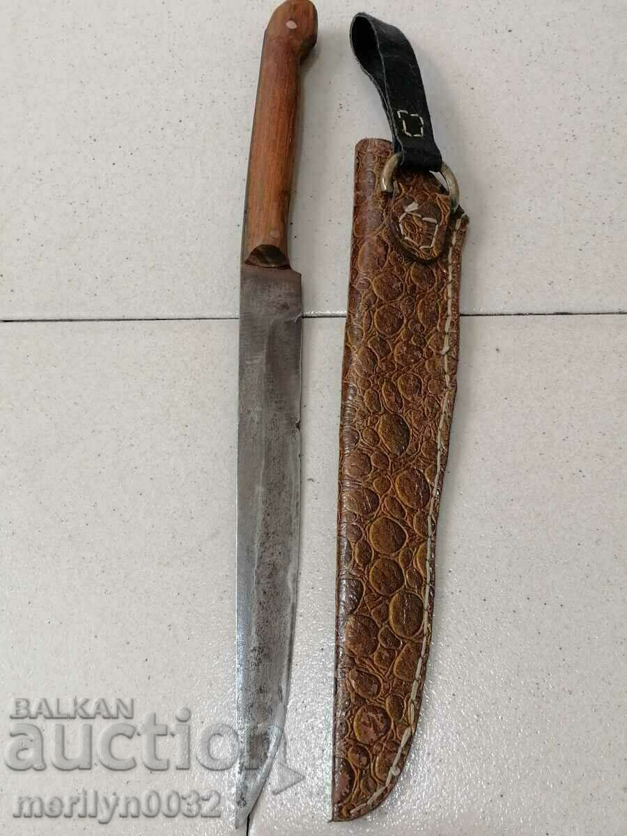 Old butcher knife with karakulak handle, shank with price 75.00 BGN | € 38.35 Old butcher knife with karakulak handle, shank with price 75.00 BGN | € 38.35