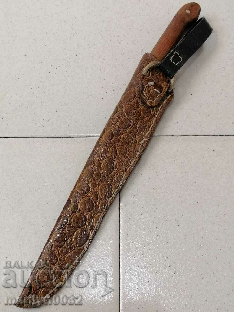 Old butcher knife with karakulak handle, shank - 6 Old butcher knife with karakulak handle, shank - 6