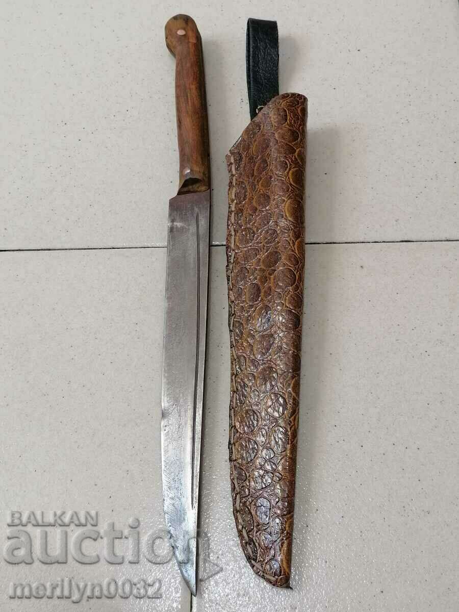 Old butcher knife with karakulak handle, shank - 7 Old butcher knife with karakulak handle, shank - 7