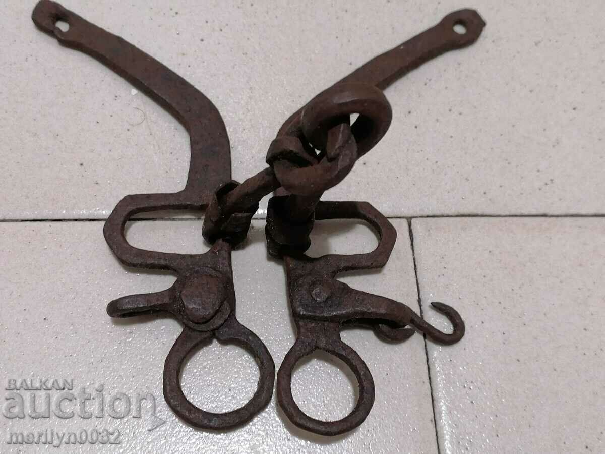 Auction  Old wrought bridle, wrought iron, harness