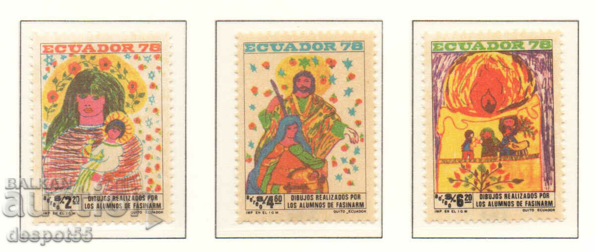 1978. Ecuador. Airmail - Crăciun. Tablouri pentru copii.