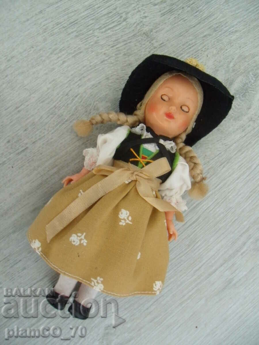 No.*7189 old doll - height 18 cm - synthetic, textile