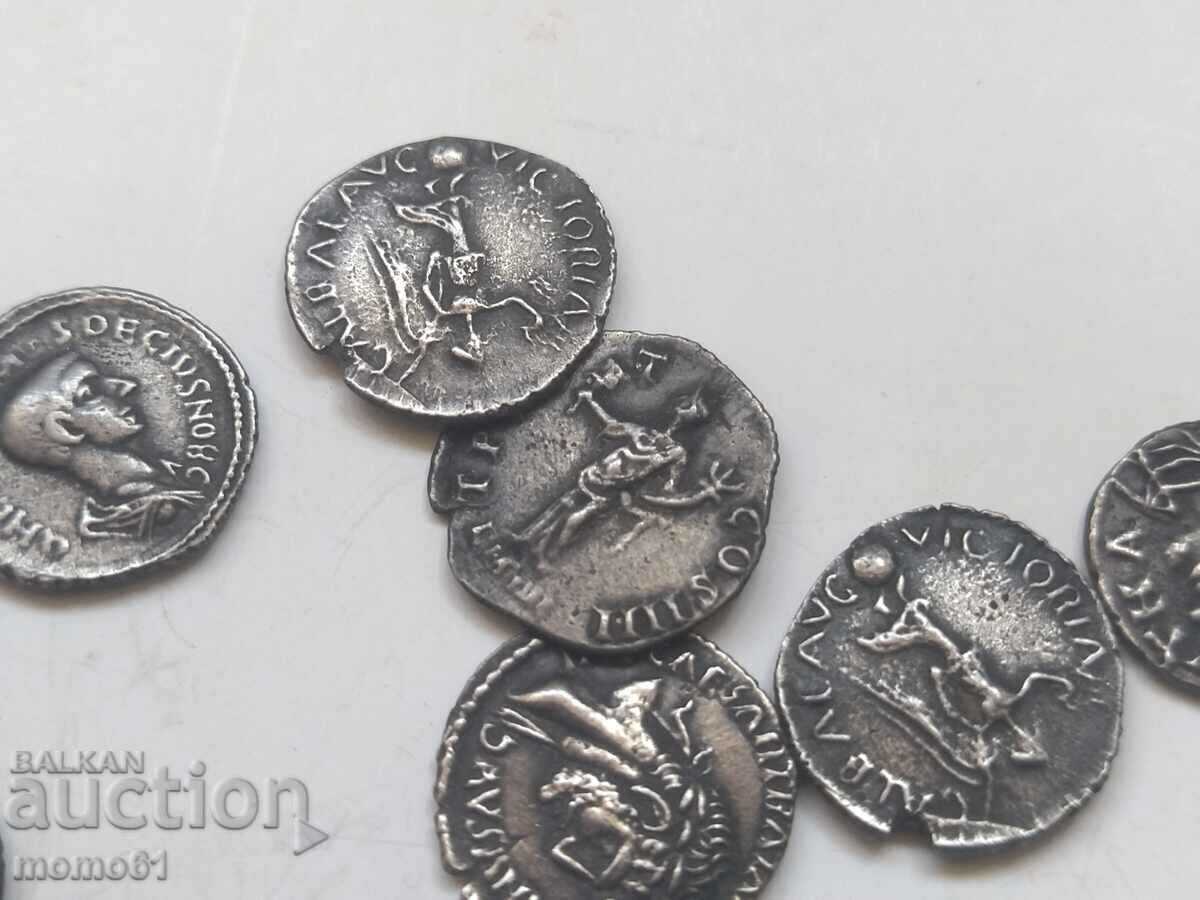 Auction Small bronze pot with 21 replica coins Auction Small bronze pot with 21 replica coins