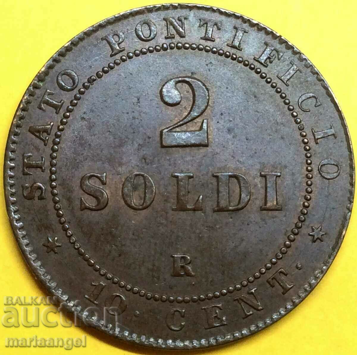 Vatican 2 soli 1867 30mm bronz - destul de rar