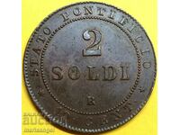 Vatican 2 soli 1867 30mm bronz - destul de rar