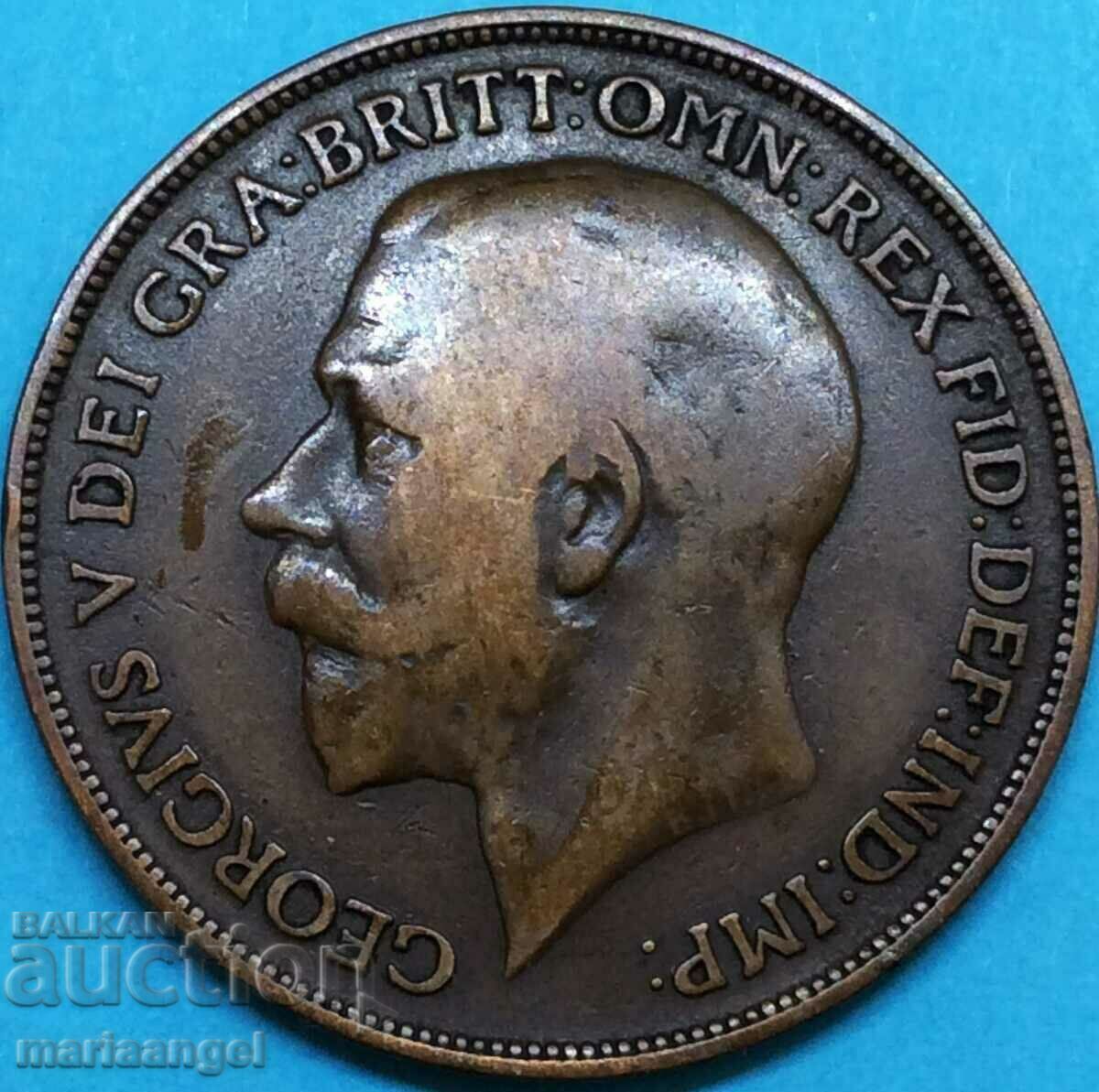 Marea Britanie 1 penny 1915 30mm bronz