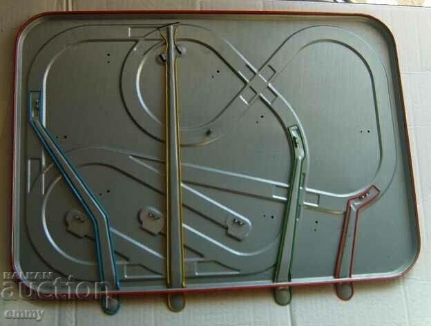 Auction Sheet metal track with three metal carts Auction Sheet metal track with three metal carts