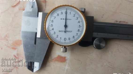 Caliper with indicator clock 0.02 - 150 mm / 0.02-200 mm /