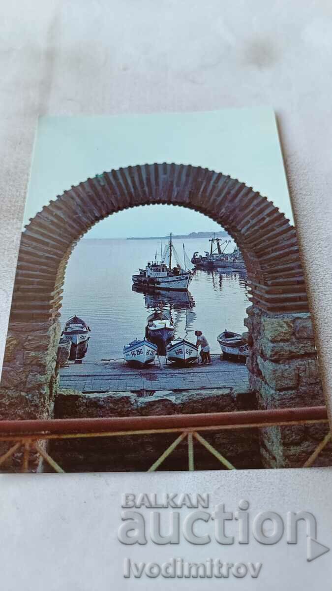Postcard Nessebar Port 1987