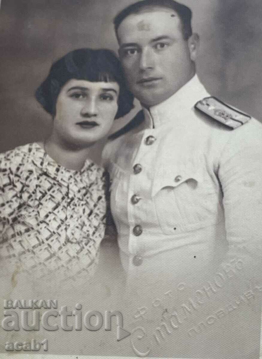 Photograph of an officer with his wife, Plovdiv 1936