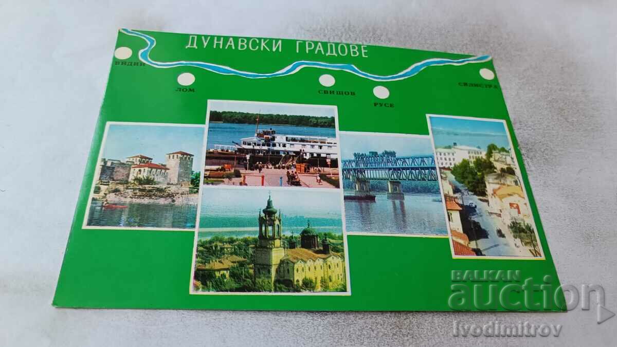 Postcard Danube cities 1975