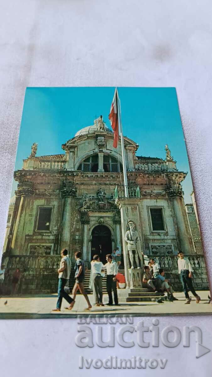 Postcard Dubrovnik Church and Orlando's Column